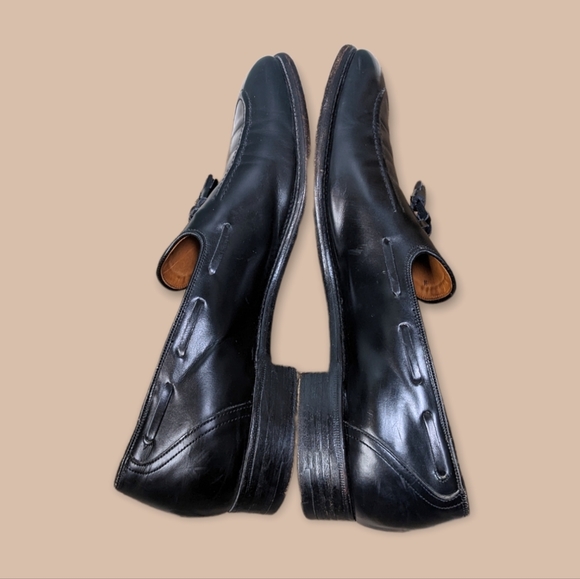Alan McAfee handcrafted in England Men's black leather tassel loafers EUC 11 - Picture 6 of 9
